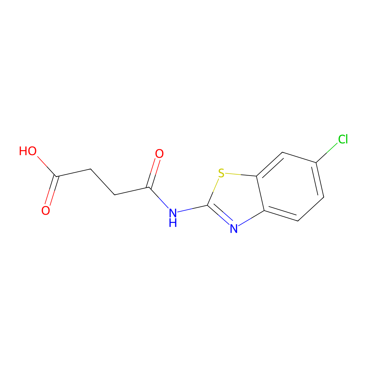 4-[(6-Chloro-1,3-benzothiazol-2-yl)amino]-4-oxobutanoic acid molecular structure, CAS 352699-95-7