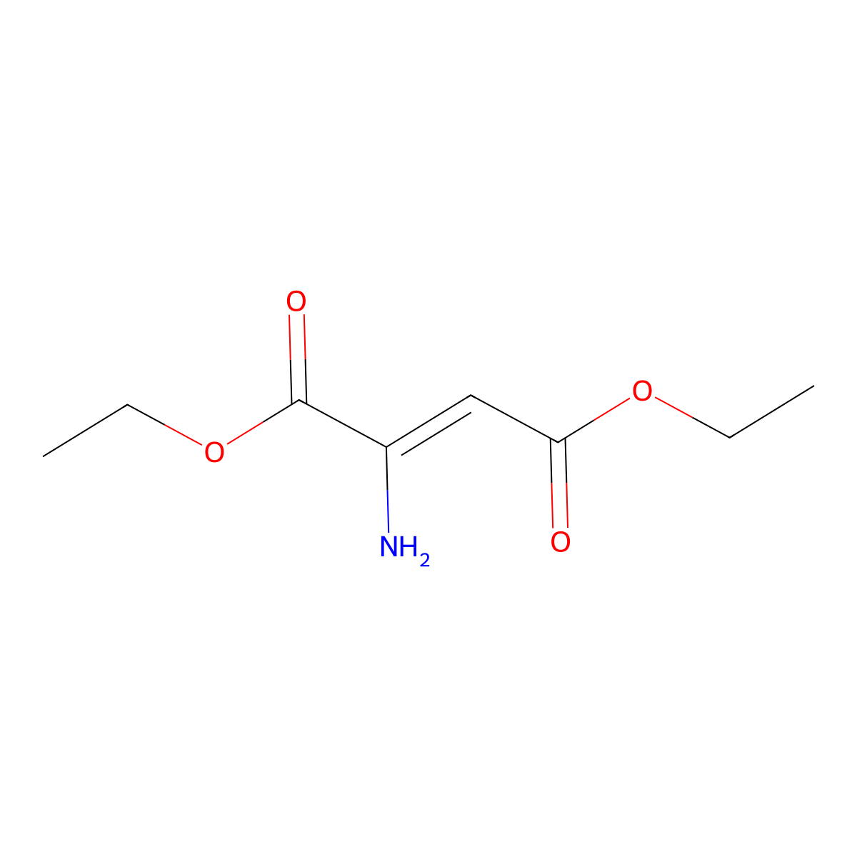 Diethyl 2-aminobut-2-enedioate molecular structure, CAS 3527-16-0
