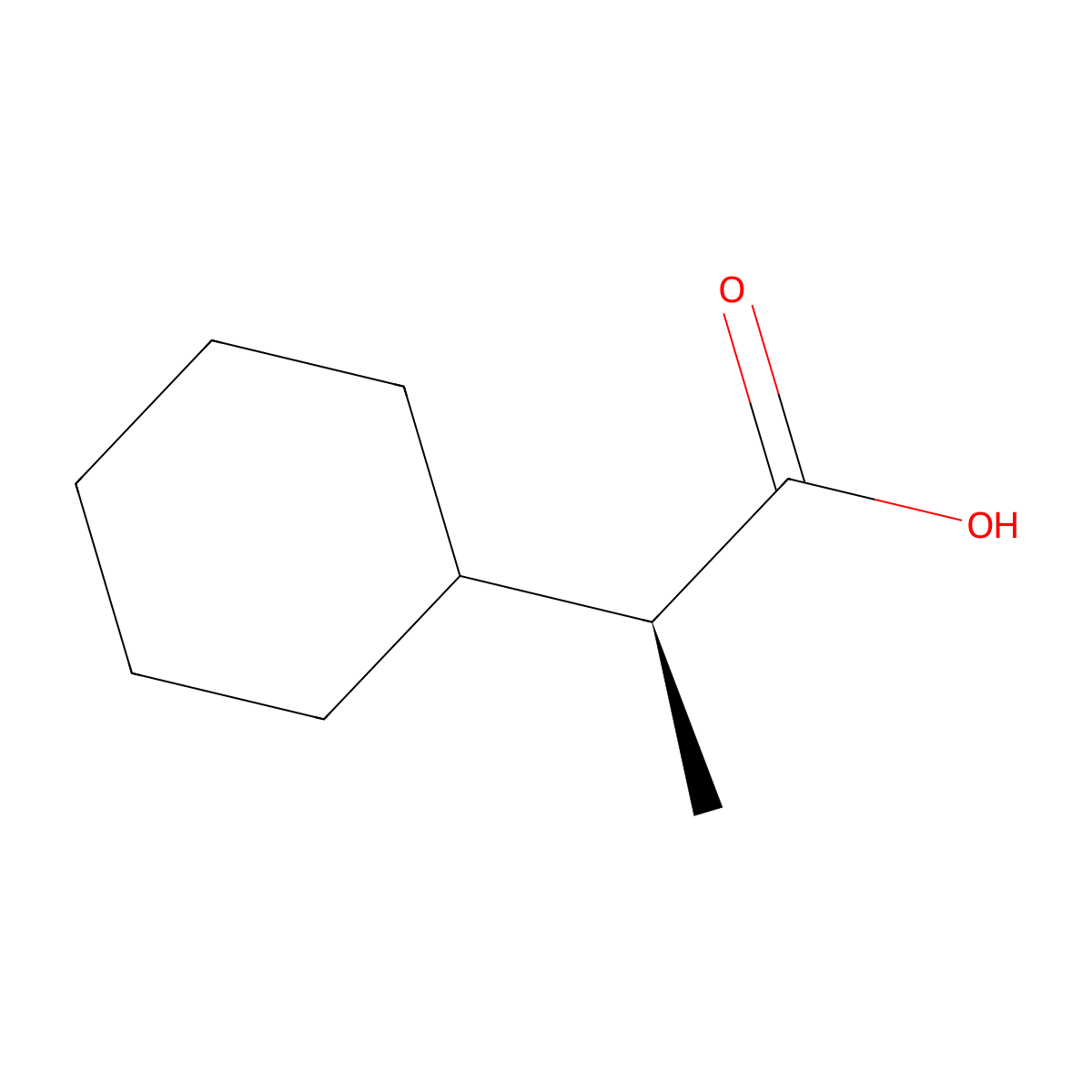 (S)-2-Cyclohexylpropanoic acid molecular structure, CAS 3527-63-7