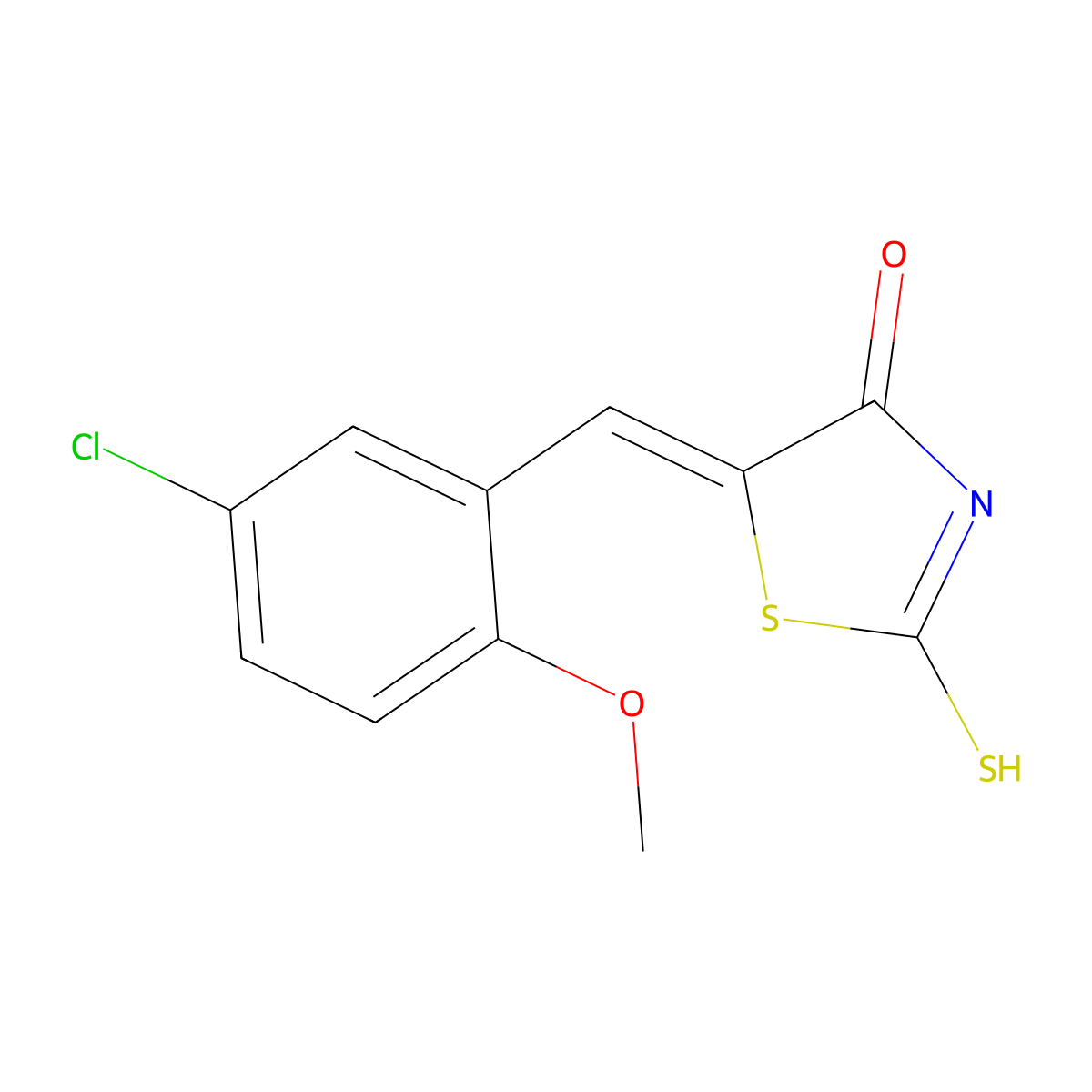 5-[(5-Chloro-2-methoxyphenyl)methylidene]-2-sulfanylidene-1,3-thiazolidin-4-one molecular structure, CAS 352700-55-1