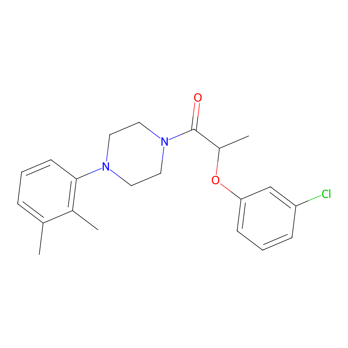 2-(3-Chlorophenoxy)-1-[4-(2,3-dimethylphenyl)piperazin-1-yl]propan-1-one molecular structure, CAS 352700-75-5