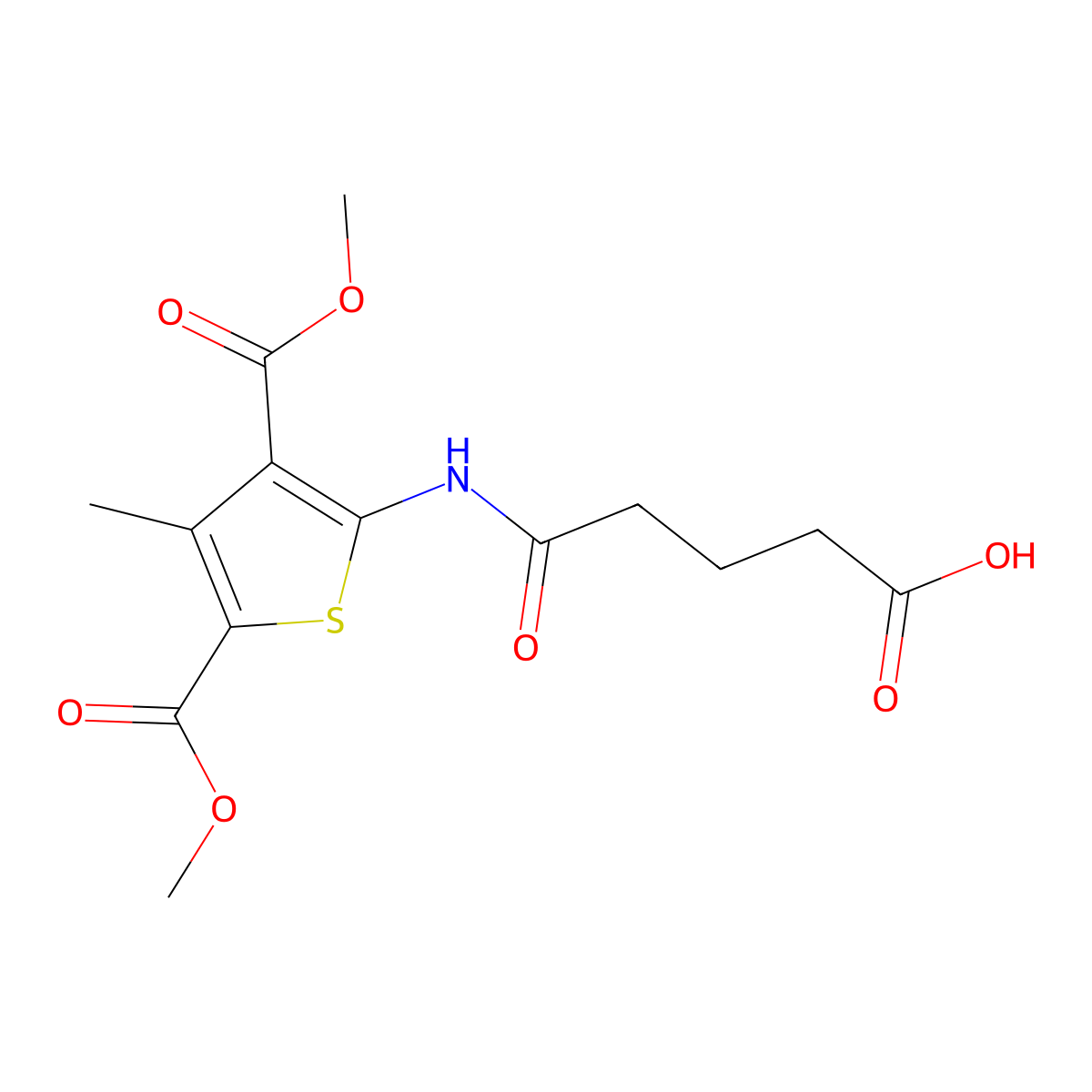 5-[[3,5-Bis(methoxycarbonyl)-4-methylthiophen-2-yl]amino]-5-oxopentanoic acid molecular structure, CAS 352701-25-8
