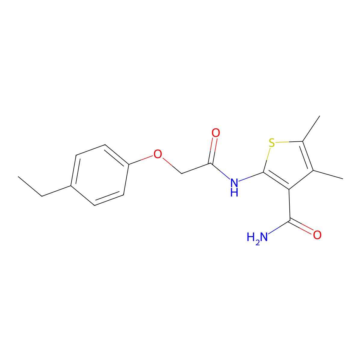 2-[[2-(4-Ethylphenoxy)acetyl]amino]-4,5-dimethylthiophene-3-carboxamide molecular structure, CAS 352701-57-6