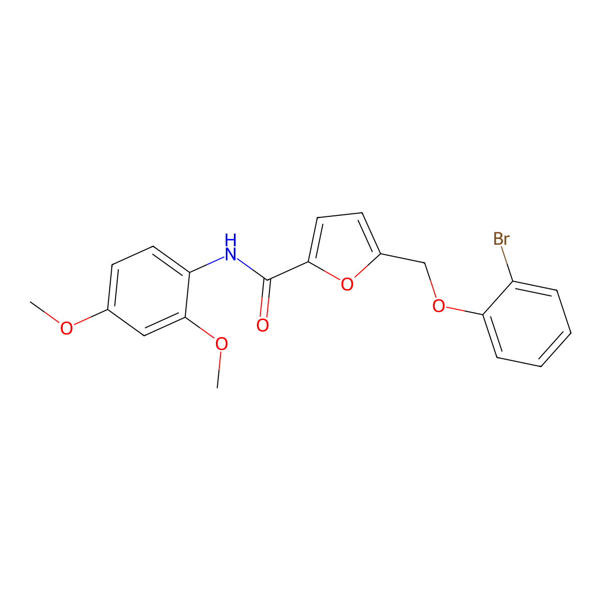 5-[(2-bromophenoxy)methyl]-N-(2,4-dimethoxyphenyl)-2-furamide molecular structure, CAS 352701-66-7