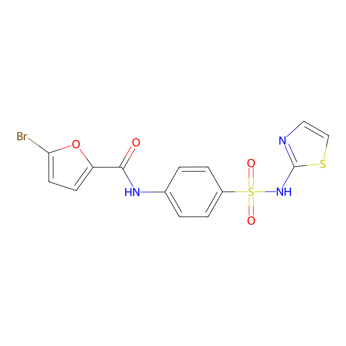 5-bromo-N-[4-(1,3-thiazol-2-ylsulfamoyl)phenyl]furan-2-carboxamide molecular structure, CAS 352702-69-3