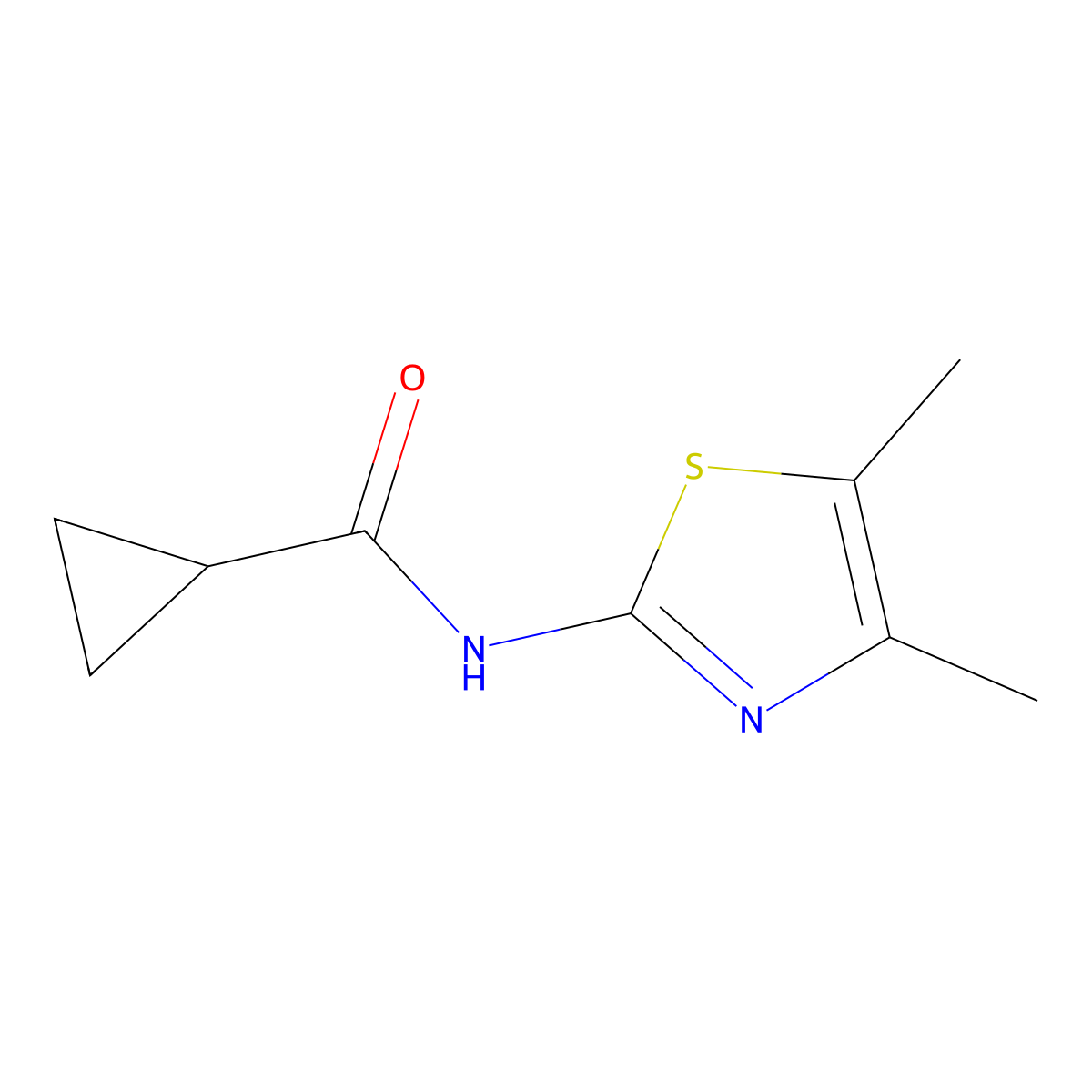 N-(4,5-dimethyl-1,3-thiazol-2-yl)cyclopropanecarboxamide molecular structure, CAS 352702-87-5
