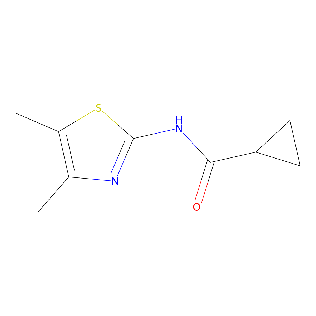 N-(4,5-dimethyl-1,3-thiazol-2-yl)cyclopropanecarboxamide molecular structure, CAS 352702-87-5