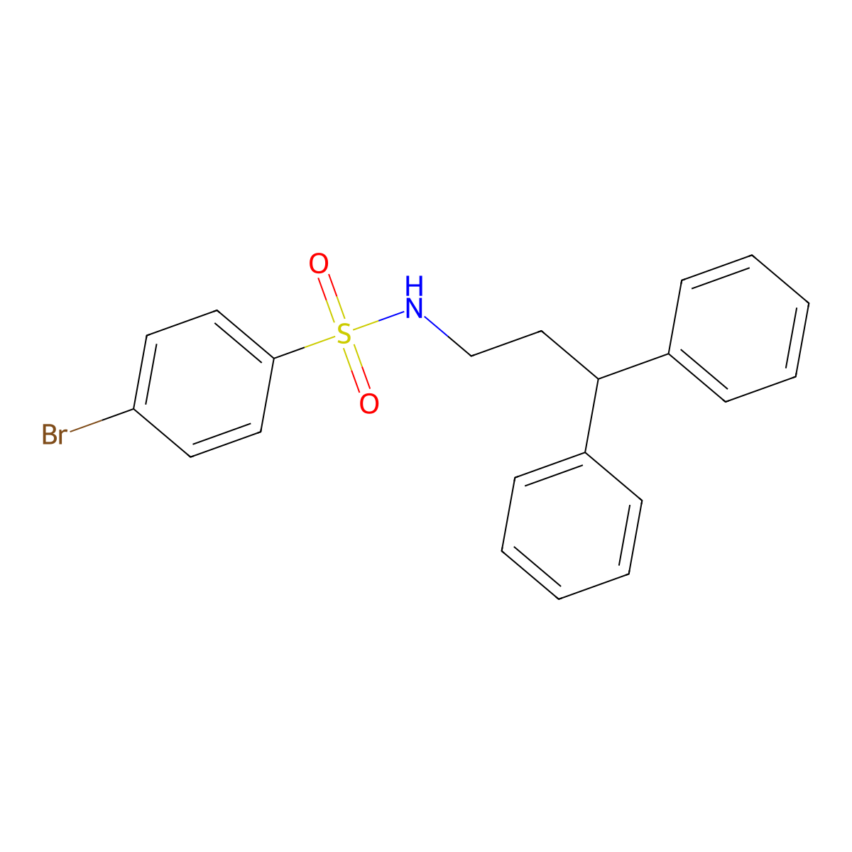 4-bromo-N-(3,3-diphenylpropyl)benzenesulfonamide molecular structure, CAS 352704-84-8