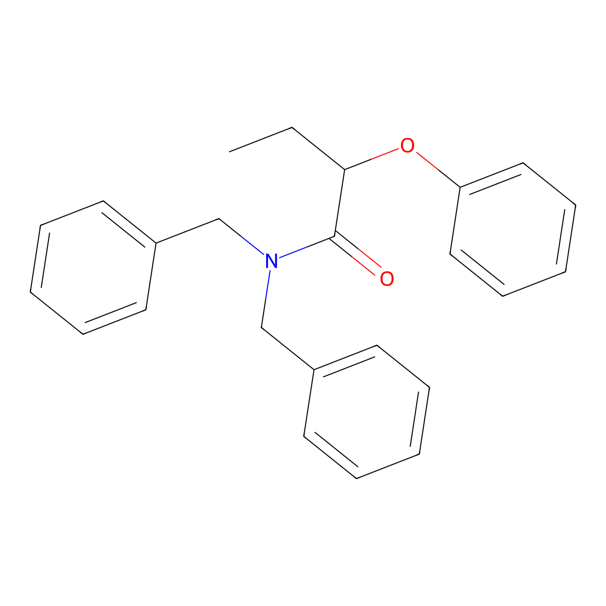 N,N-dibenzyl-2-phenoxybutanamide molecular structure, CAS 352705-51-2