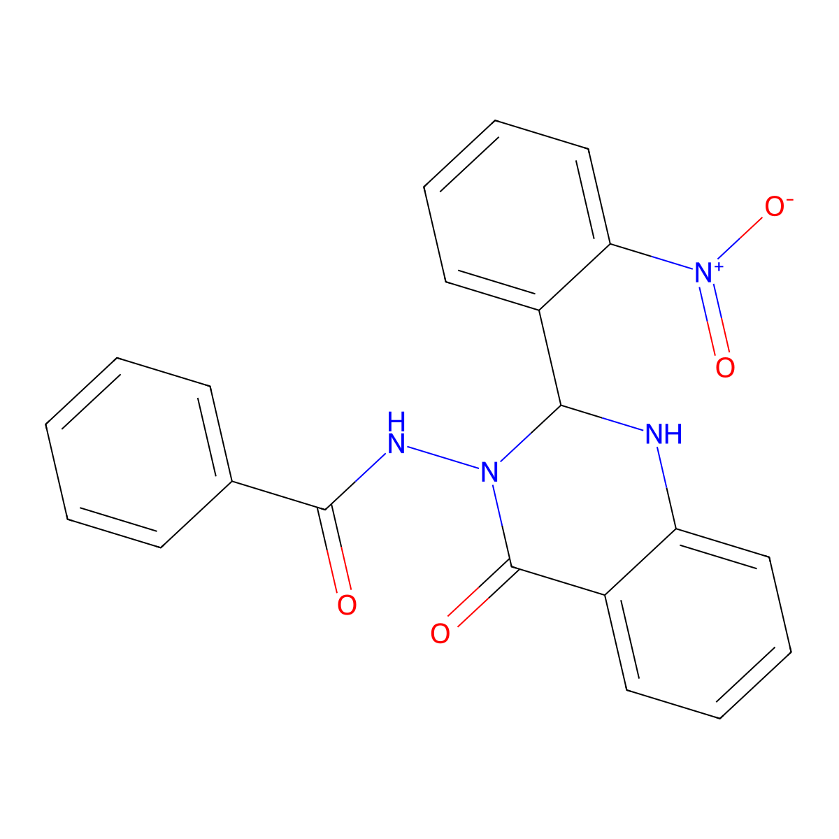 N-[2-(2-nitrophenyl)-4-oxo-1,2-dihydroquinazolin-3-yl]benzamide molecular structure, CAS 352705-71-6