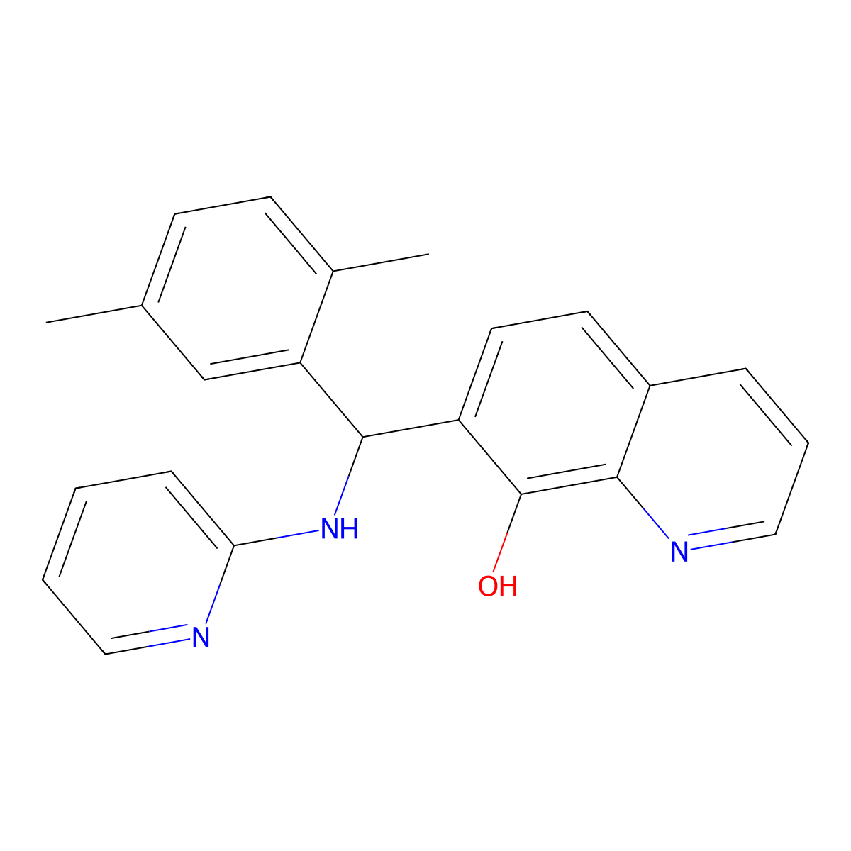 7-[(2,5-Dimethylphenyl)-(pyridin-2-ylamino)methyl]quinolin-8-ol molecular structure, CAS 352705-87-4