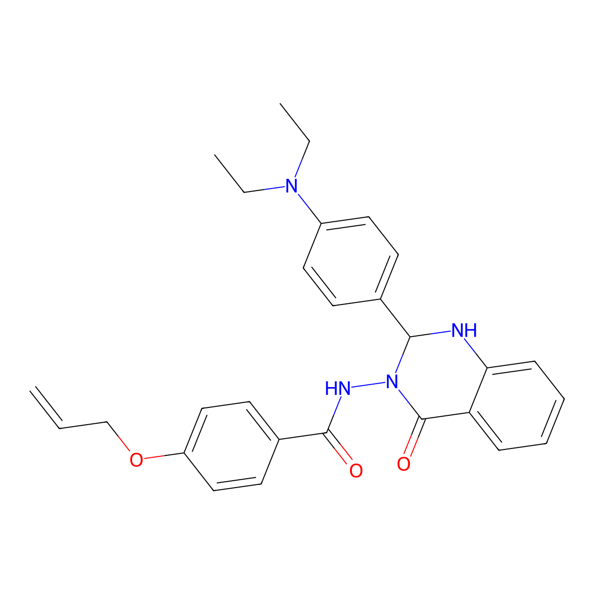 N-[2-[4-(diethylamino)phenyl]-4-oxo-1,2-dihydroquinazolin-3-yl]-4-prop-2-enoxybenzamide molecular structure, CAS 352705-97-6
