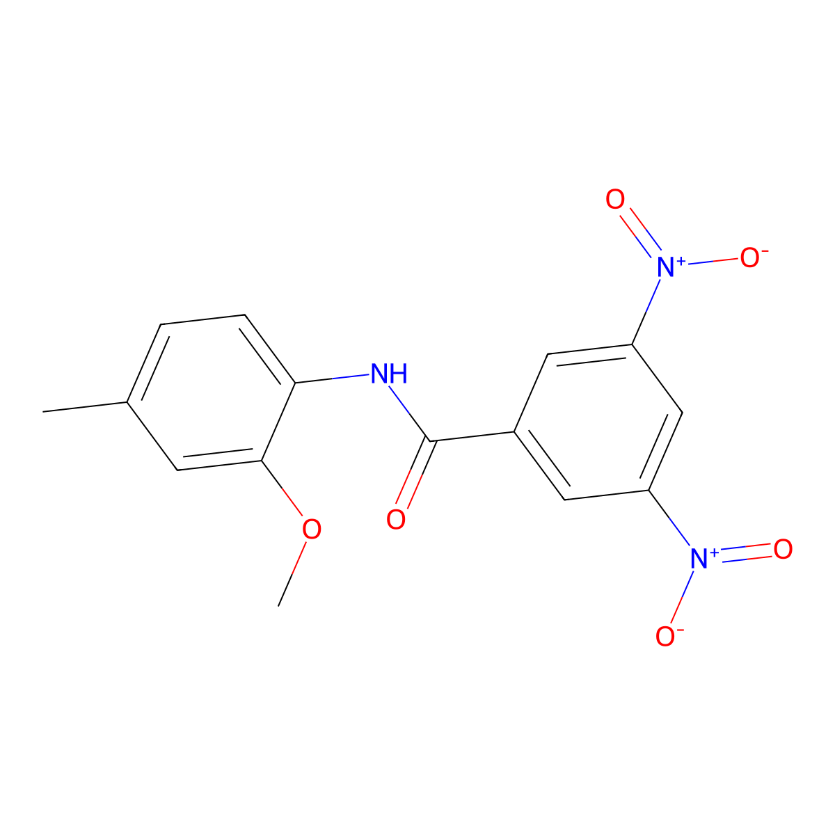 N-(2-methoxy-4-methylphenyl)-3,5-dinitrobenzamide molecular structure, CAS 352706-18-4