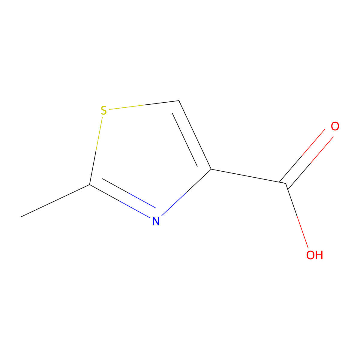 2-Methyl-1,3-thiazole-4-carboxylic acid molecular structure, CAS 35272-15-2