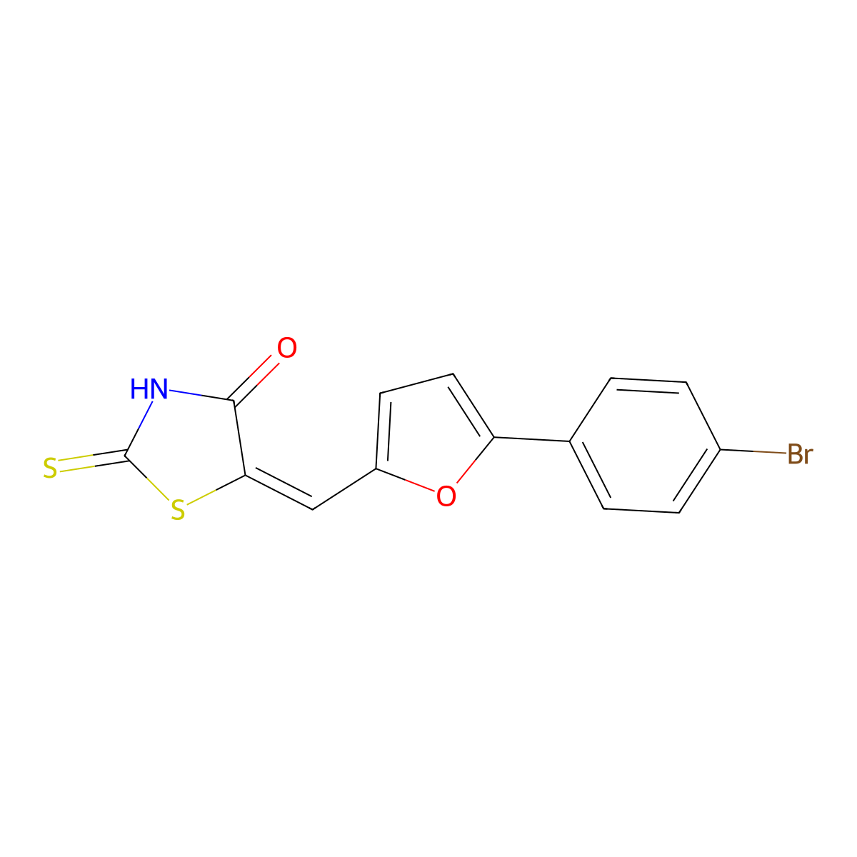 5-[[5-(4-Bromophenyl)furan-2-yl]methylidene]-2-sulfanylidene-1,3-thiazolidin-4-one molecular structure, CAS 35274-39-6