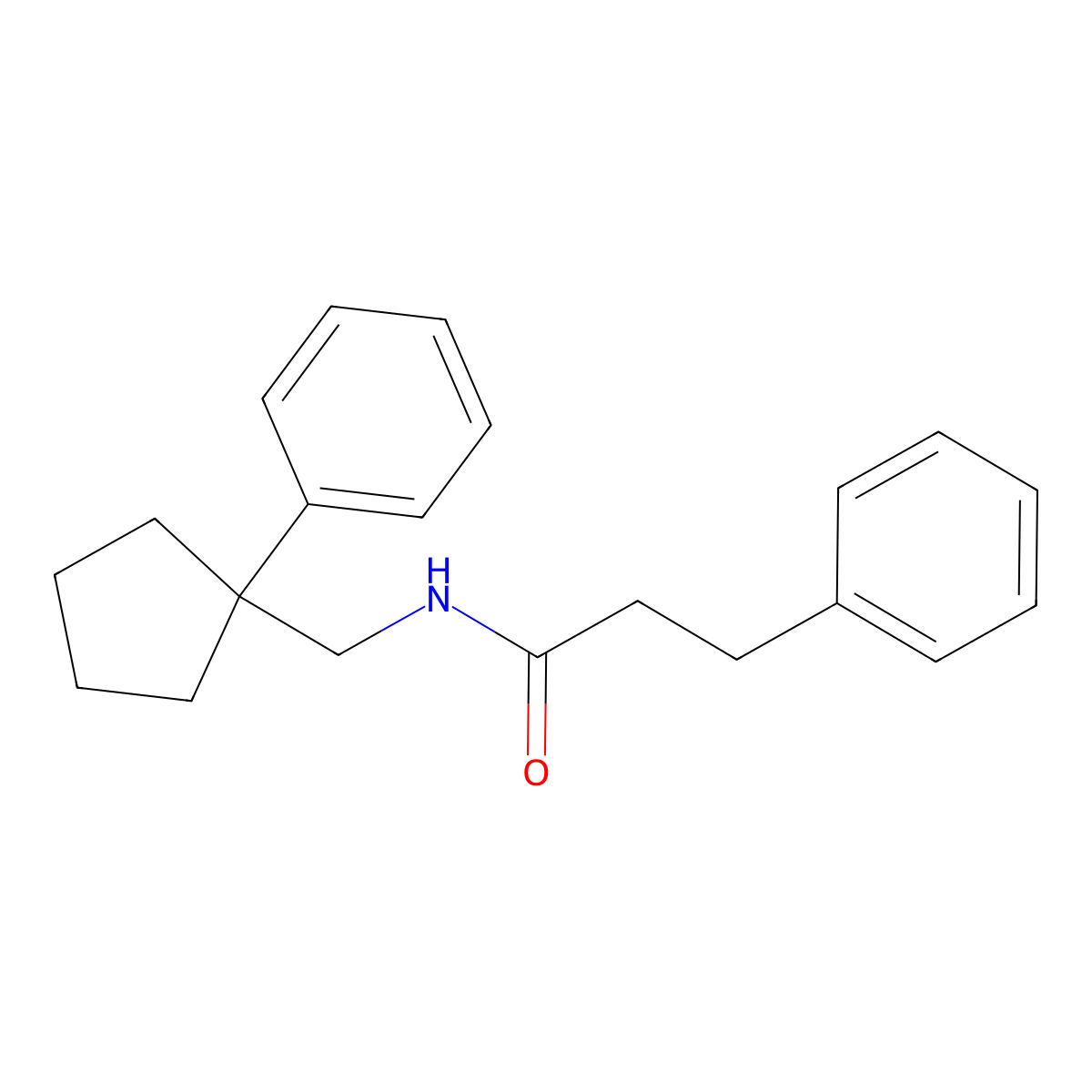 3-phenyl-N-[(1-phenylcyclopentyl)methyl]propanamide molecular structure, CAS 35279-03-9