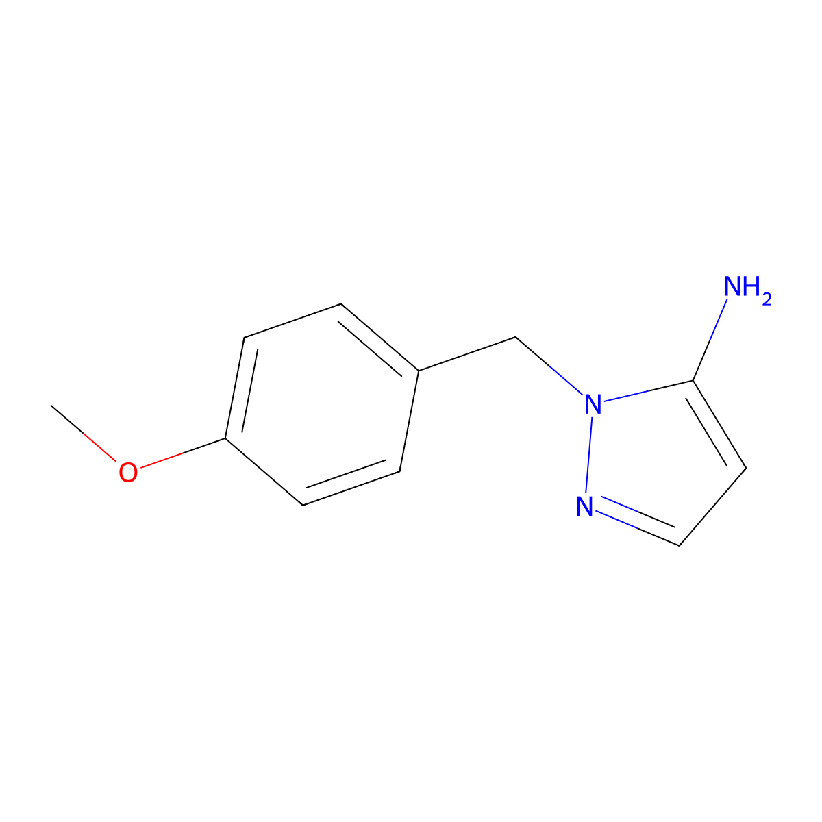 1-((4-methoxyphenyl)methyl)-1H-pyrazol-5-amine molecular structure, CAS 3528-45-8