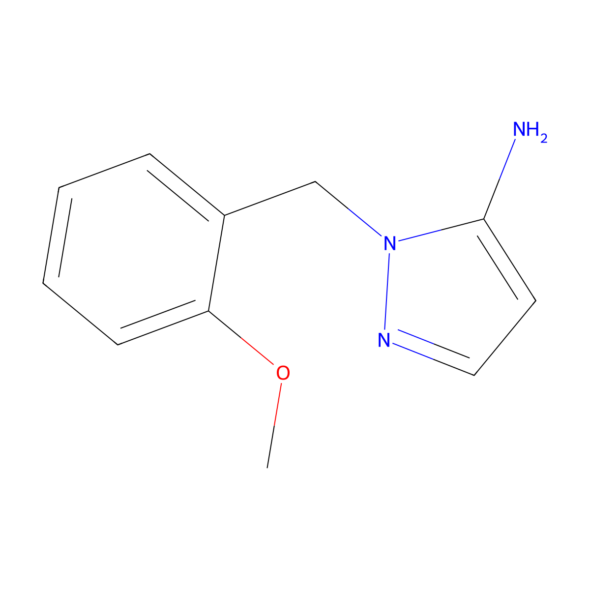 1-(2-Methoxybenzyl)-1H-pyrazol-5-amine molecular structure, CAS 3528-46-9