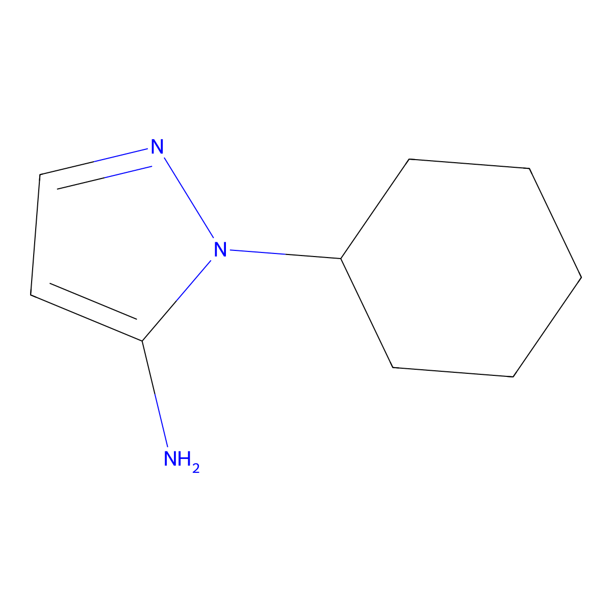 1-Cyclohexyl-1H-pyrazol-5-amine molecular structure, CAS 3528-50-5
