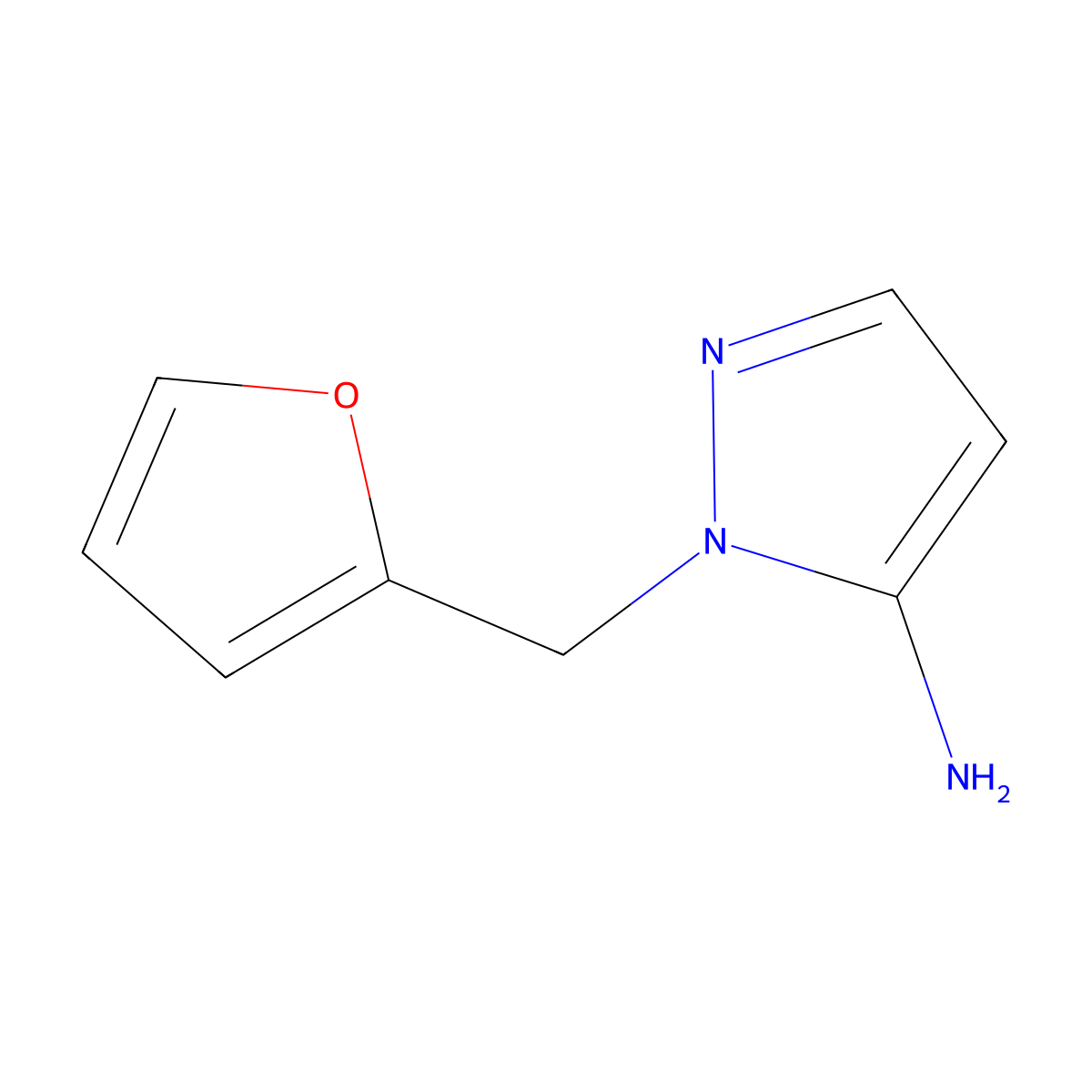 1-(furan-2-ylmethyl)-1H-pyrazol-5-amine molecular structure, CAS 3528-56-1