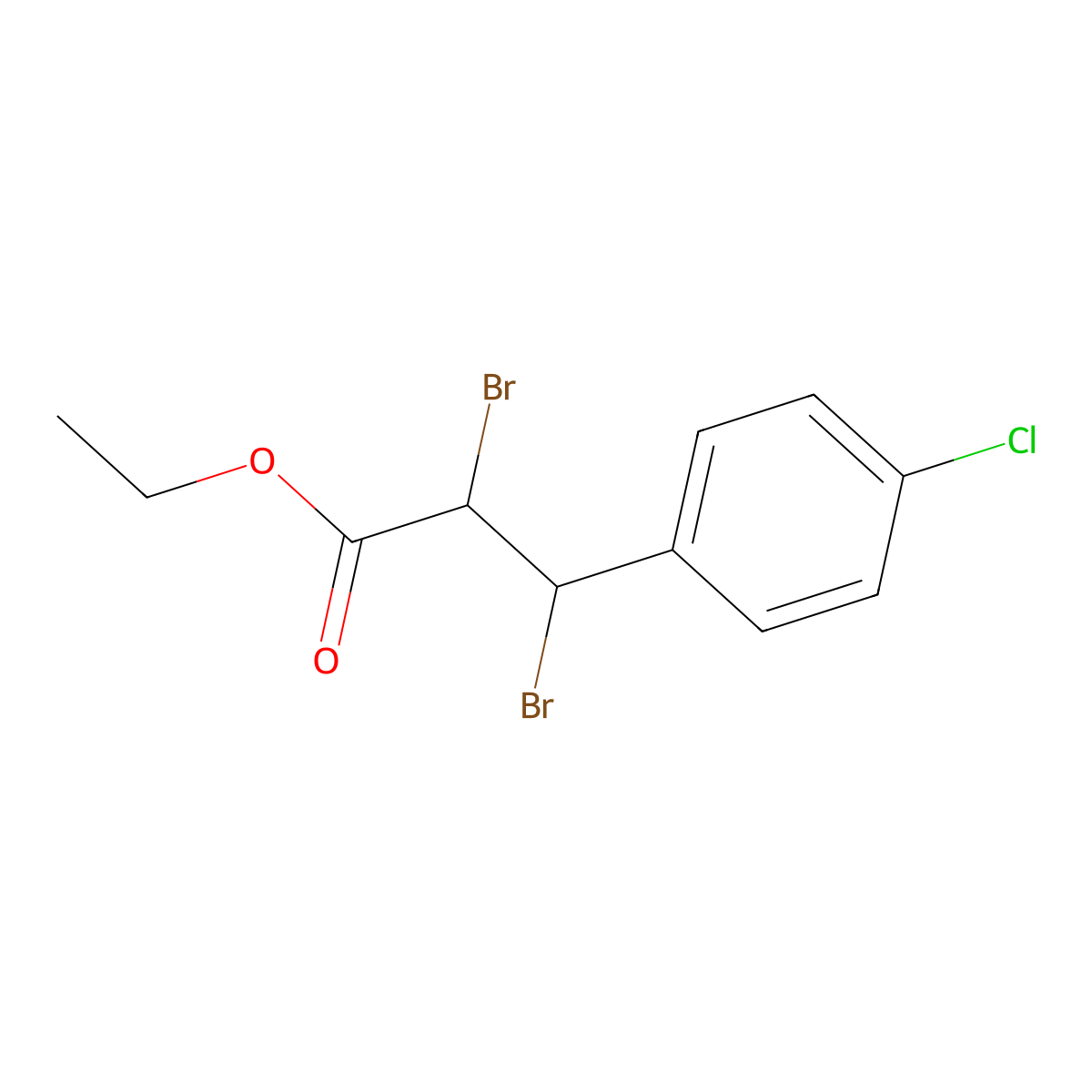 Ethyl 2,3-dibromo-3-(4-chlorophenyl)propanoate molecular structure, CAS 35282-97-4