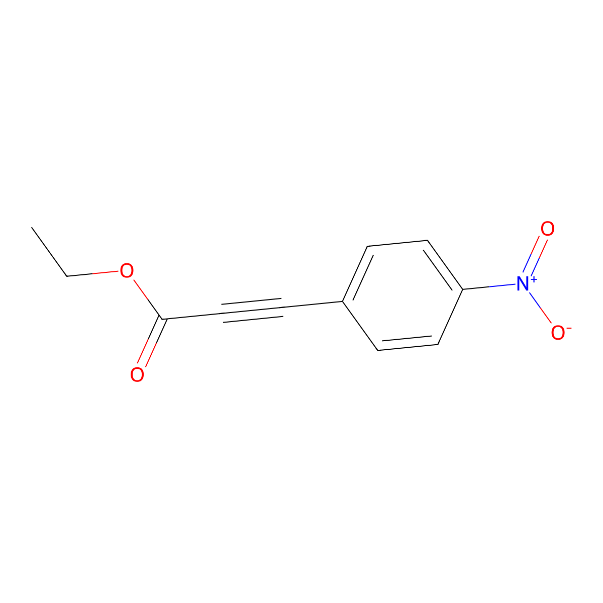 Ethyl 3-(4-nitrophenyl)prop-2-ynoate molecular structure, CAS 35283-08-0