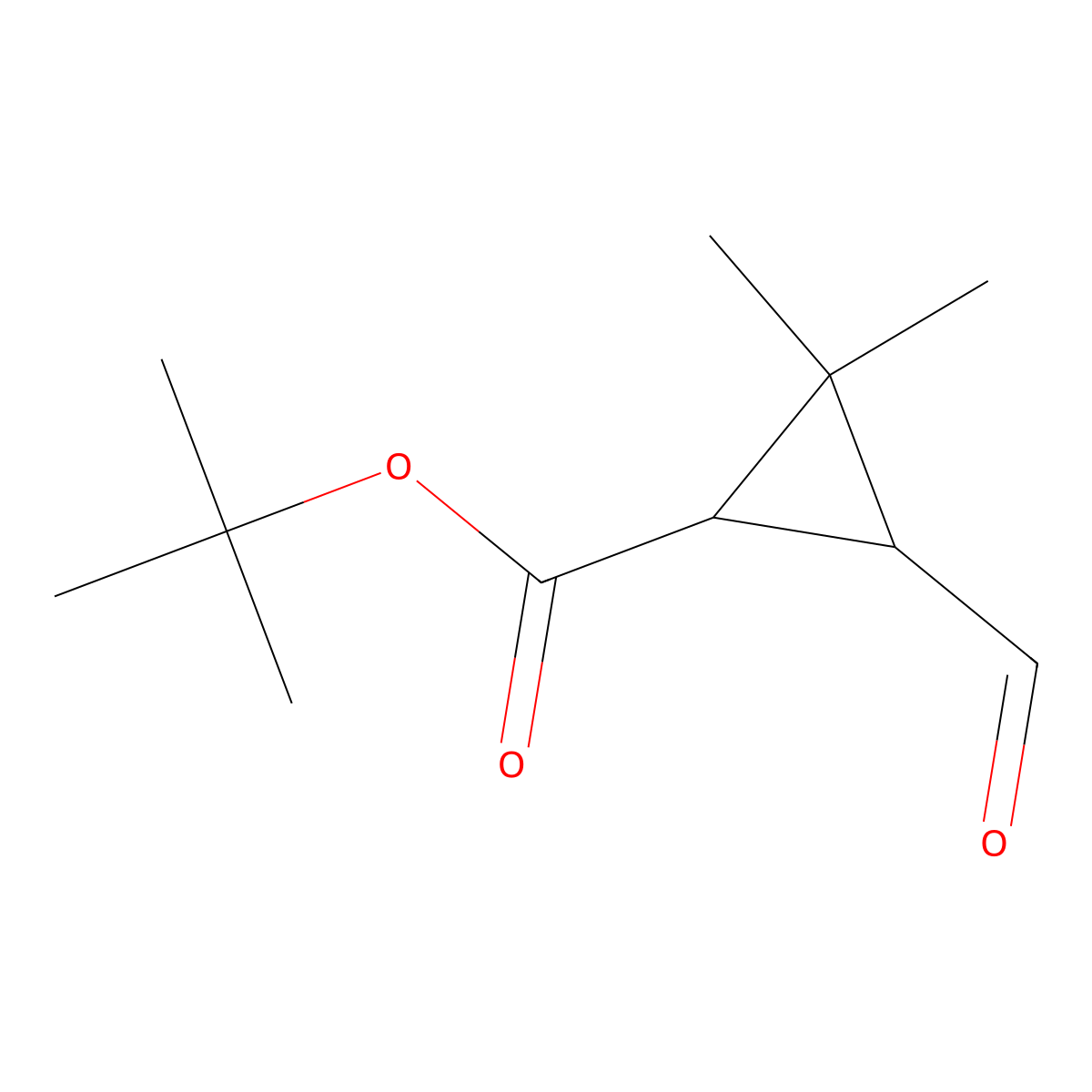 Tert-butyl 3-formyl-2,2-dimethylcyclopropane-1-carboxylate molecular structure, CAS 35285-07-5