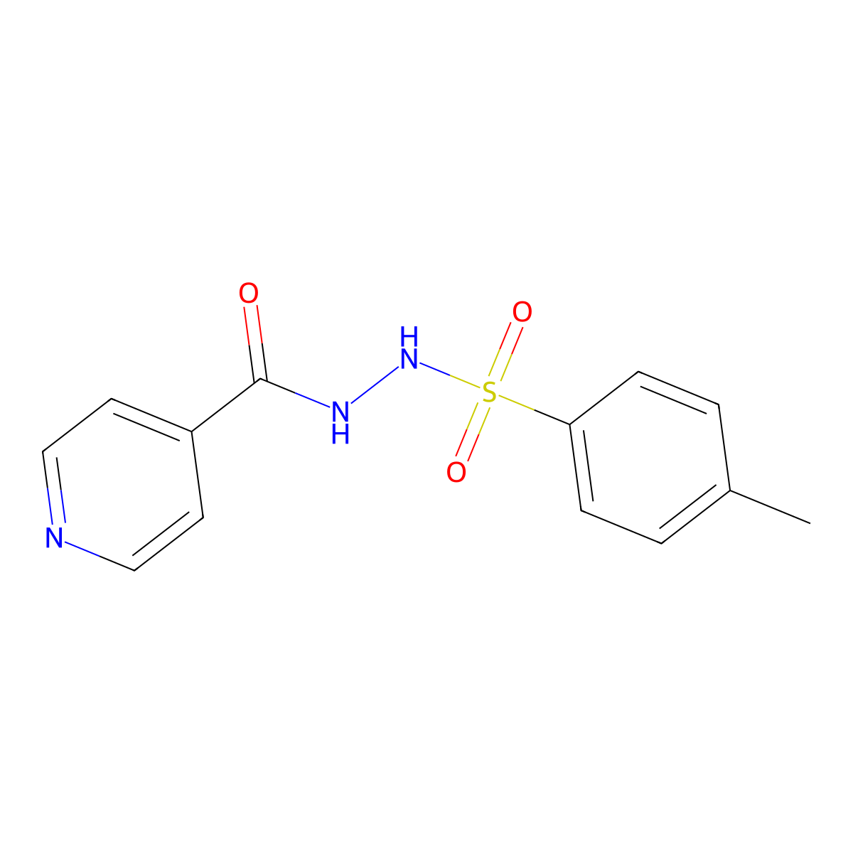 4-Pyridinecarboxylic acid, 2-((4-methylphenyl)sulfonyl)hydrazide molecular structure, CAS 35285-70-2