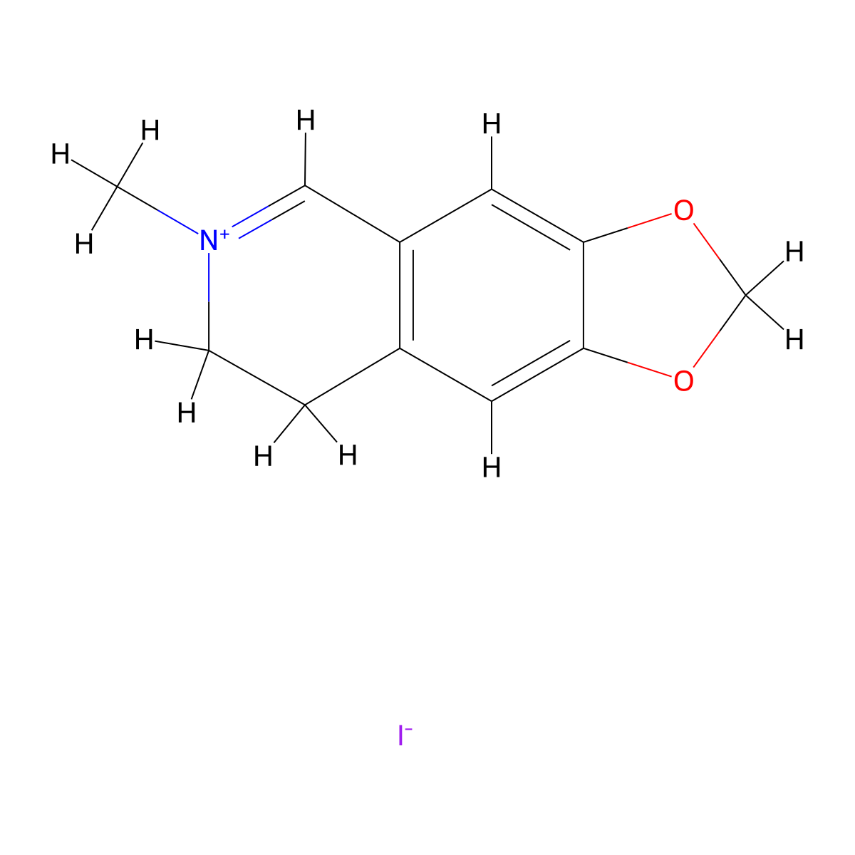 6-Methyl-7,8-dihydro-[1,3]dioxolo[4,5-g]isoquinolin-6-ium iodide molecular structure, CAS 35287-11-7