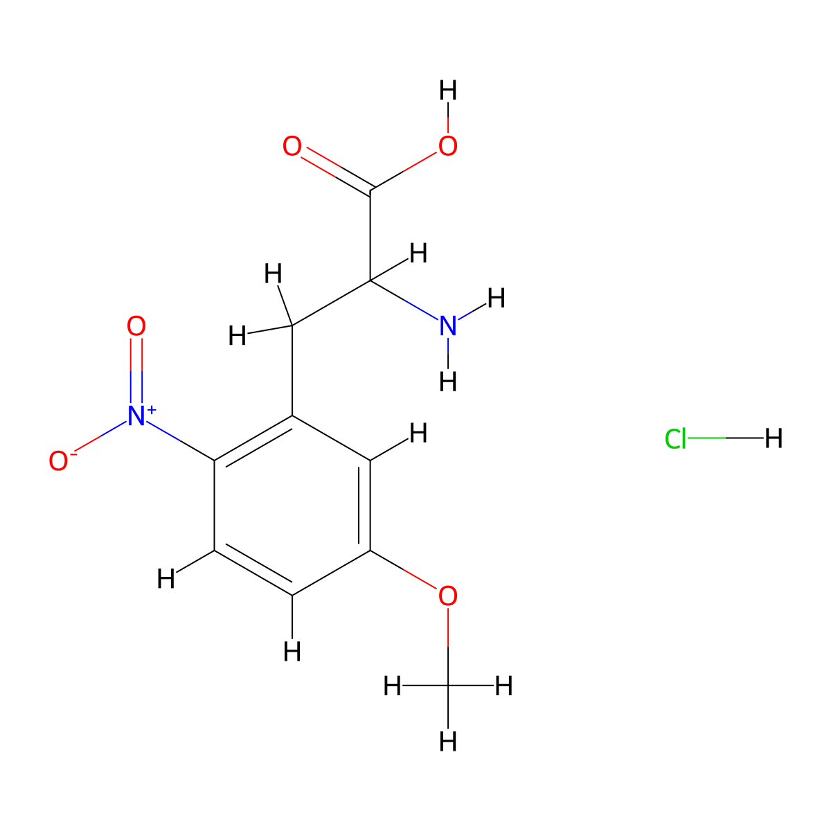 2-Amino-3-(5-methoxy-2-nitrophenyl)propanoic acid hydrochloride molecular structure, CAS 35287-26-4