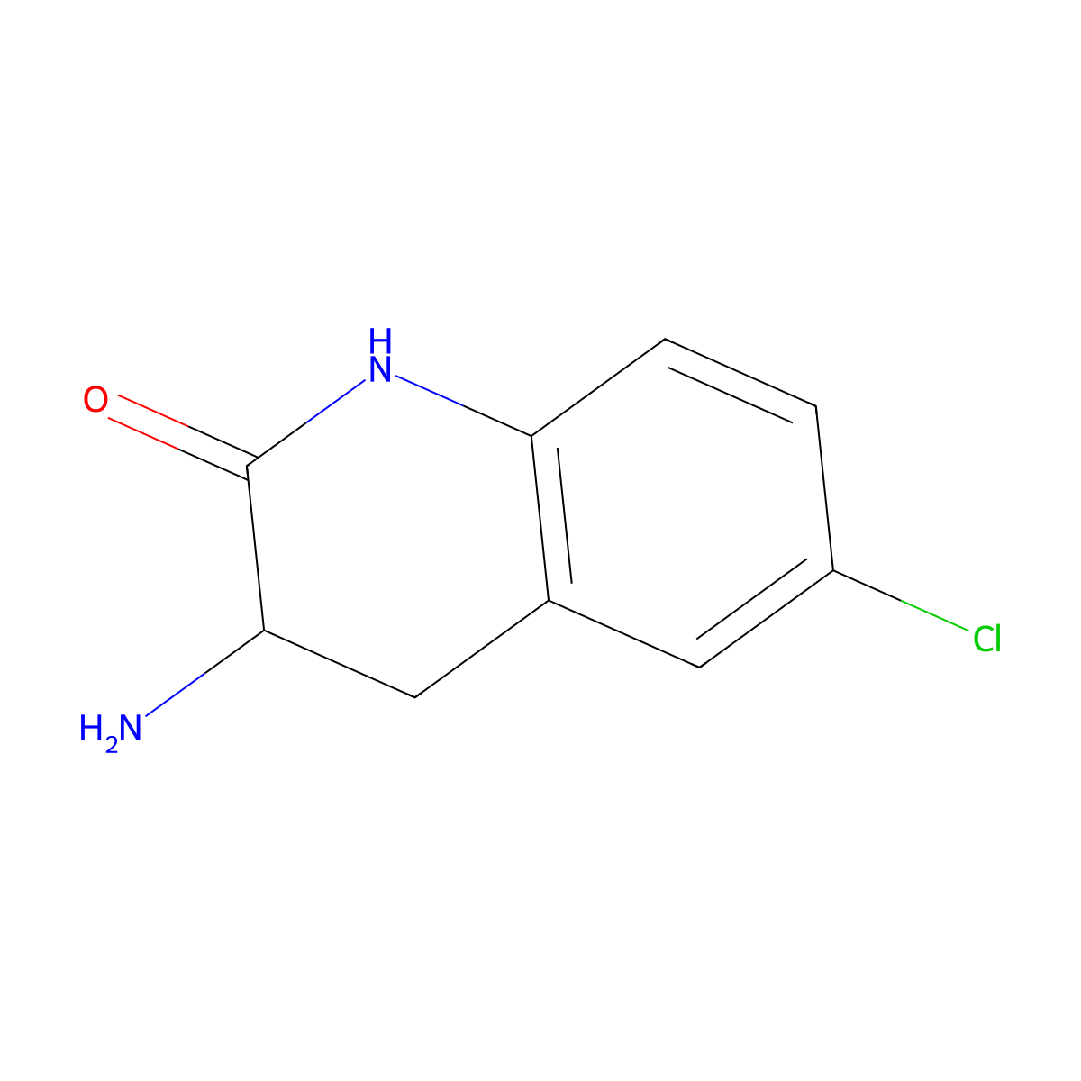 3-Amino-6-chloro-3,4-dihydroquinolin-2(1H)-one molecular structure, CAS 35287-39-9