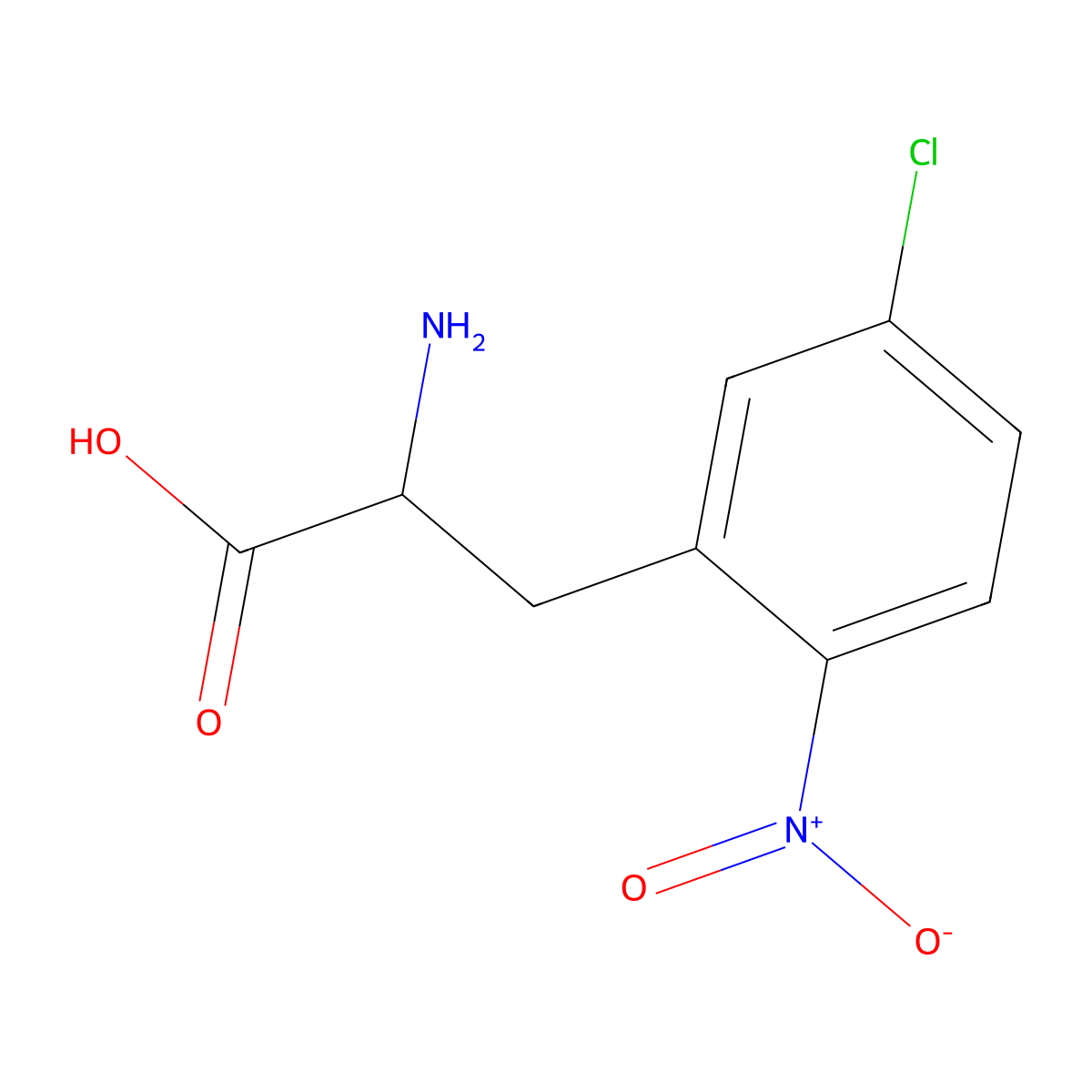 2-Amino-3-(5-chloro-2-nitrophenyl)propanoic acid molecular structure, CAS 35287-46-8