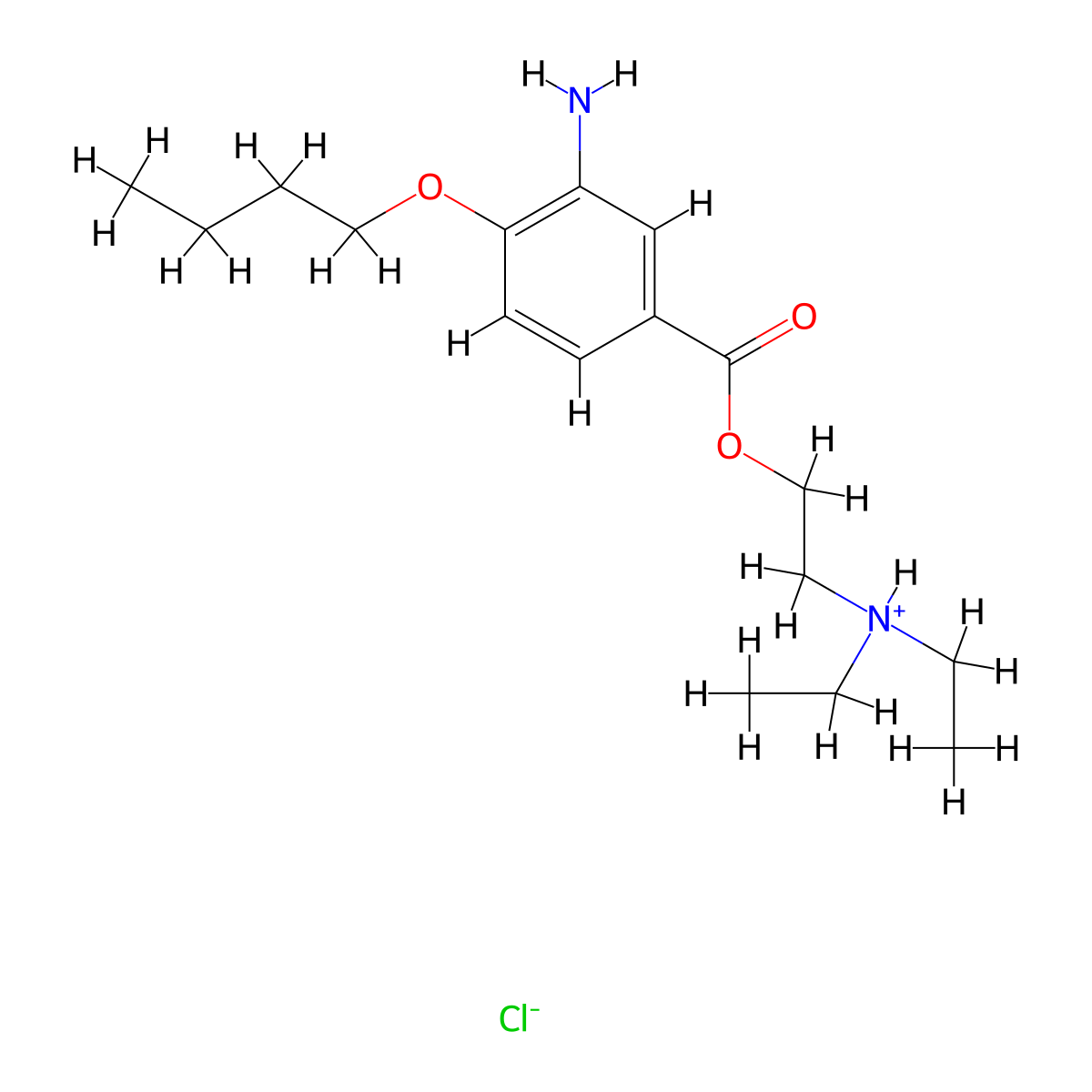 Benzoic acid, 3-amino-4-butoxy-, 2-(diethylamino)ethyl ester, hydrochloride molecular structure, CAS 35288-47-2