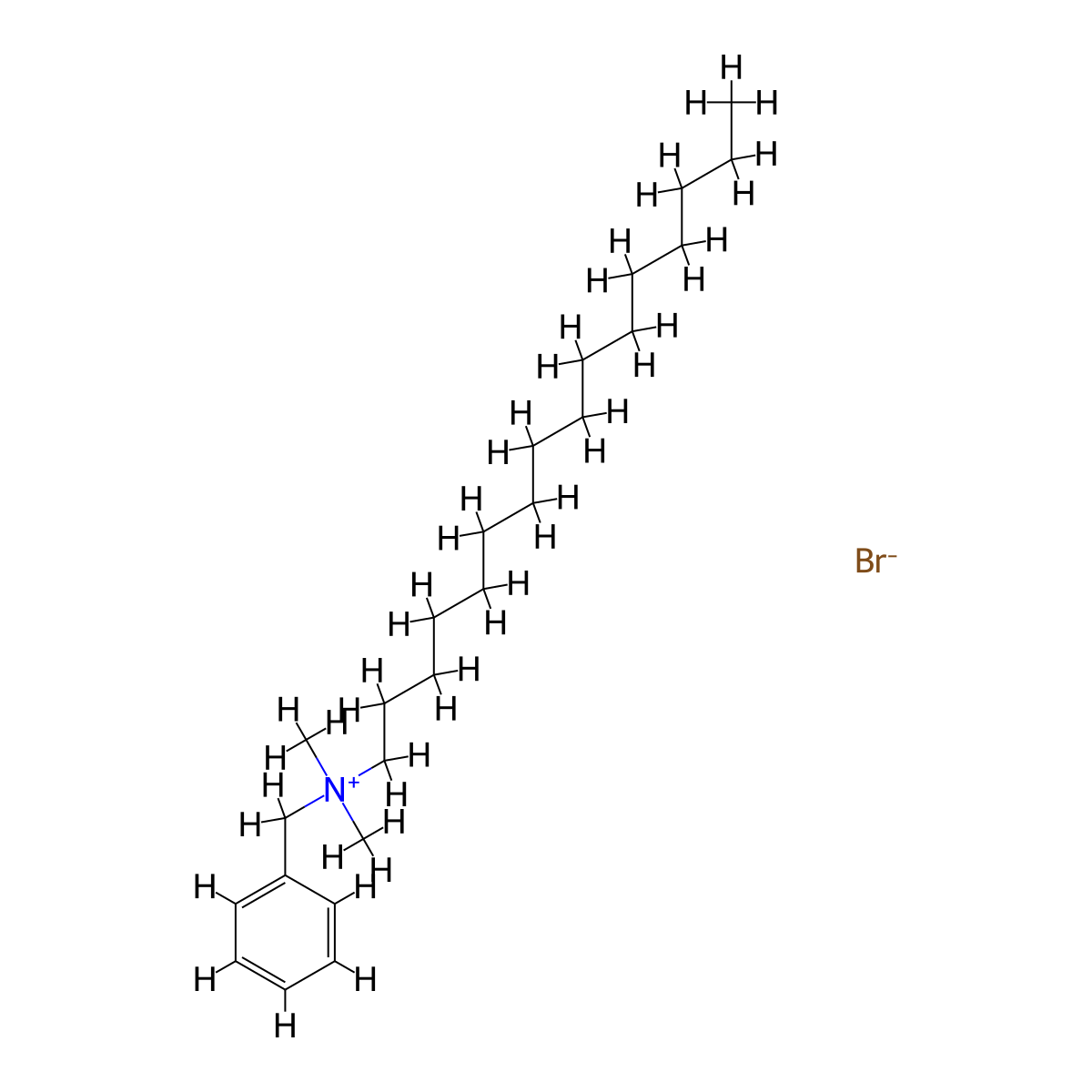 Cetalkonium bromide molecular structure, CAS 3529-04-2