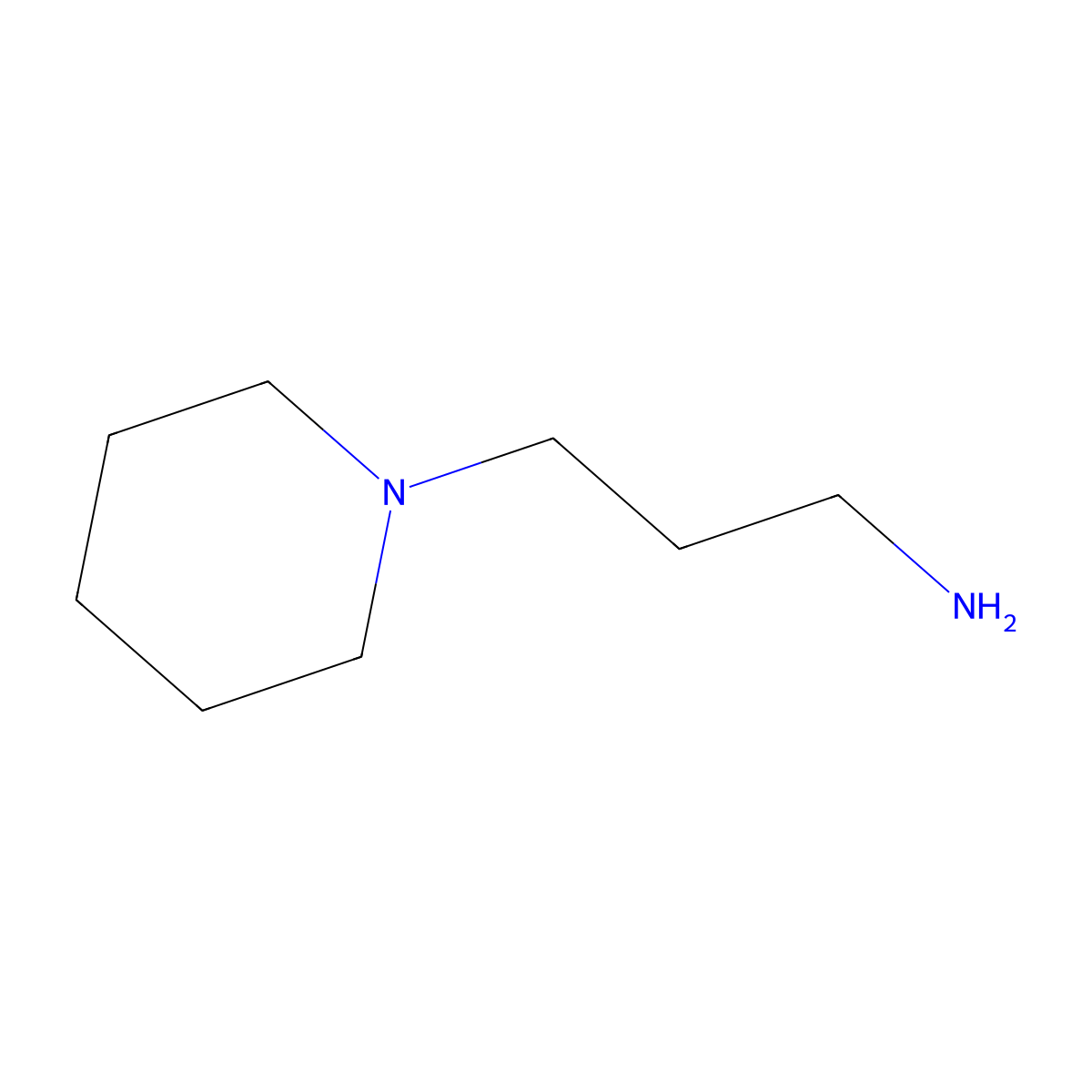 Piperidine-1-propylamine molecular structure, CAS 3529-08-6