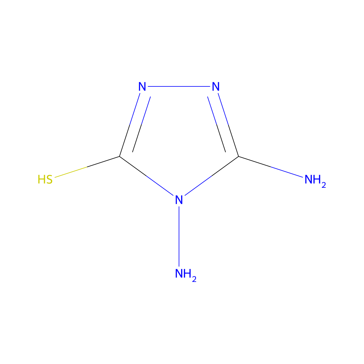 4,5-diamino-4H-1,2,4-triazole-3-thiol molecular structure, CAS 3529-50-8