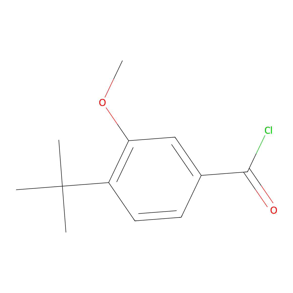 4-tert-Butyl-3-methoxybenzoyl chloride molecular structure, CAS 35291-92-0