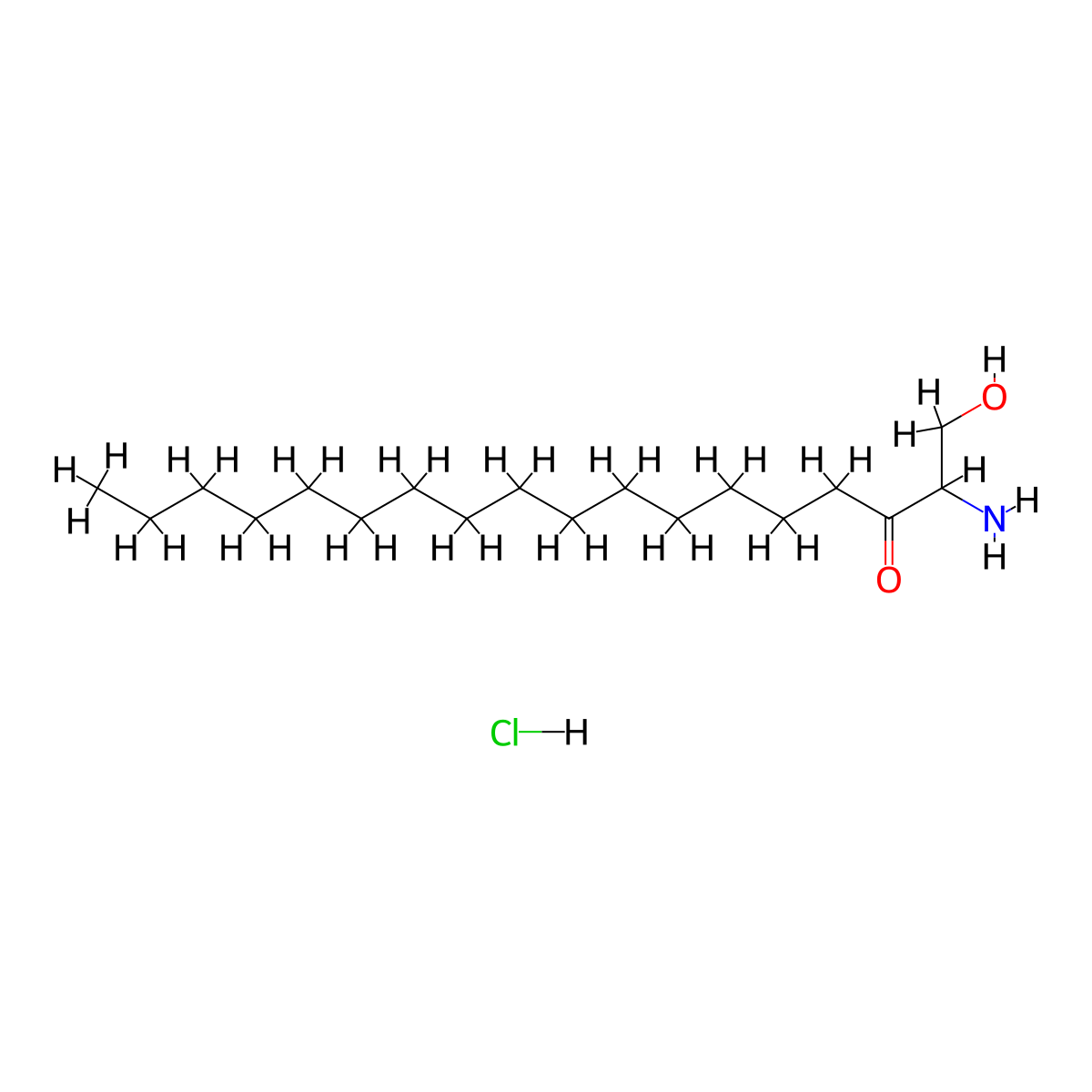 2-Amino-1-hydroxyoctadecan-3-one hydrochloride molecular structure, CAS 35299-94-6