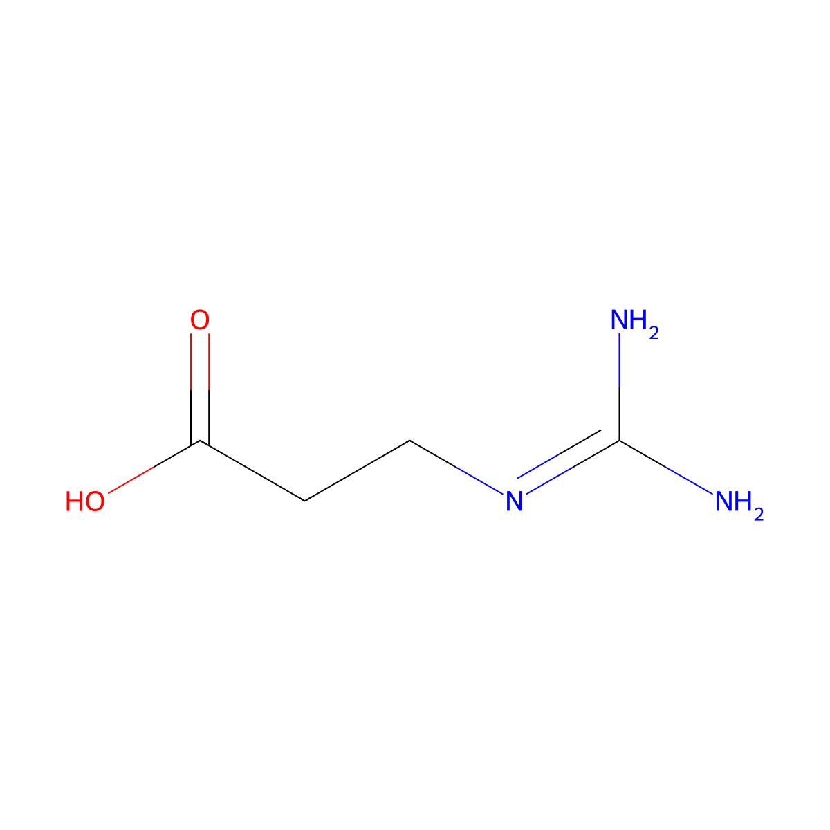 Beta-Guanidinopropionic acid molecular structure, CAS 353-09-3