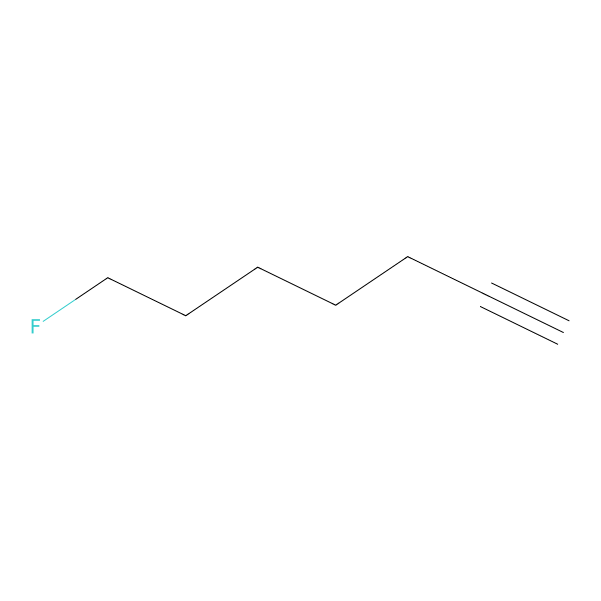 1-Heptyne, 7-fluoro- molecular structure, CAS 353-15-1
