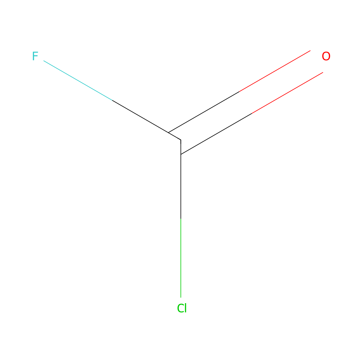 Carbonyl chloride fluoride molecular structure, CAS 353-49-1