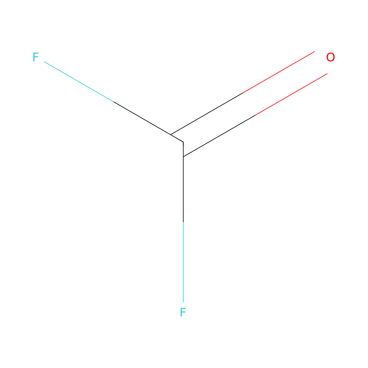 Carbonyl fluoride molecular structure, CAS 353-50-4