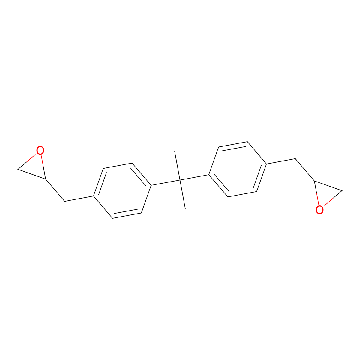 2,2'-((Propane-2,2-diylbis(4,1-phenylene))bis(methylene))bis(oxirane) molecular structure, CAS 3530-44-7