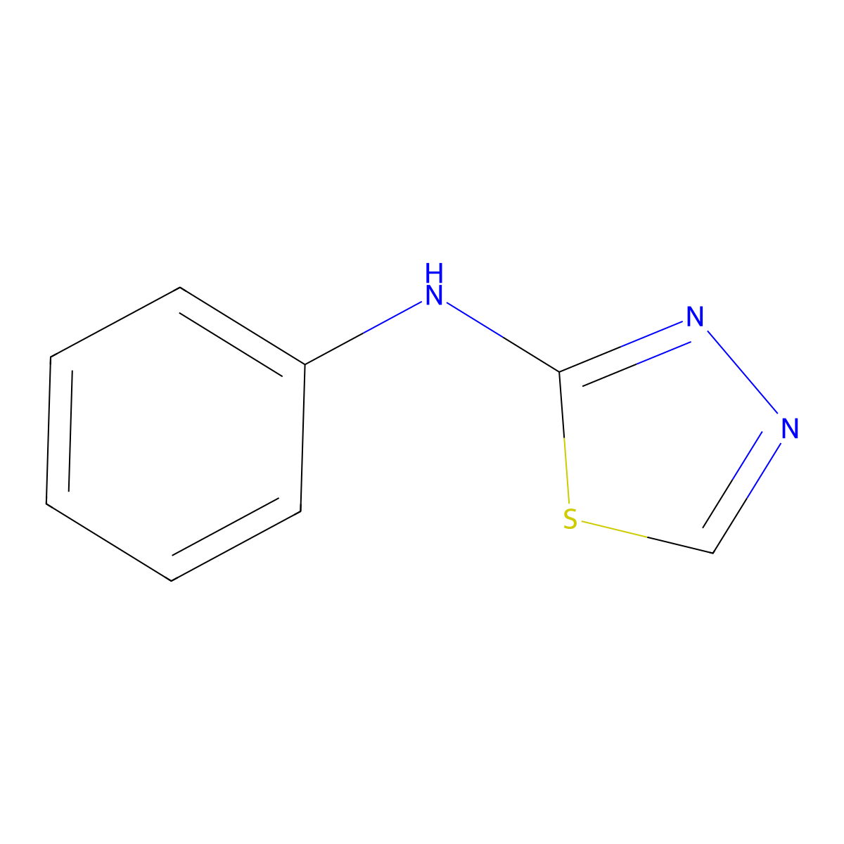 N-phenyl-1,3,4-thiadiazol-2-amine molecular structure, CAS 3530-62-9