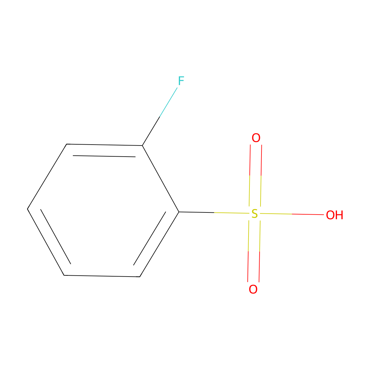 2-Fluorobenzene-1-sulfonic acid molecular structure, CAS 35300-35-7