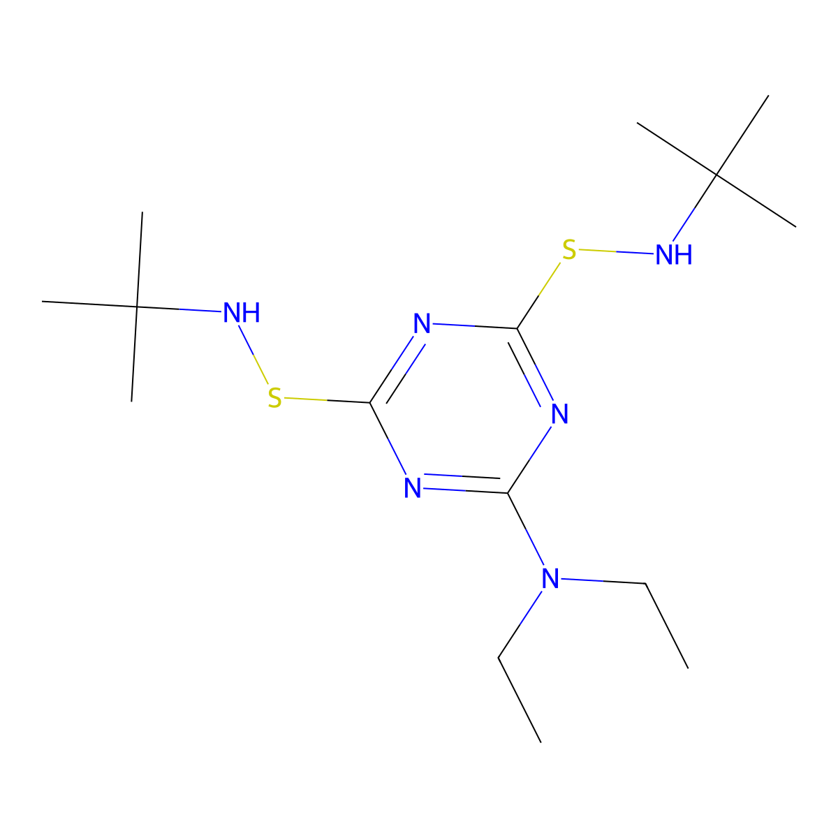 1,3,5-Triazine-2,4-disulfenamide, 6-(diethylamino)-N2,N4-bis(1,1-dimethylethyl)- molecular structure, CAS 35302-16-0