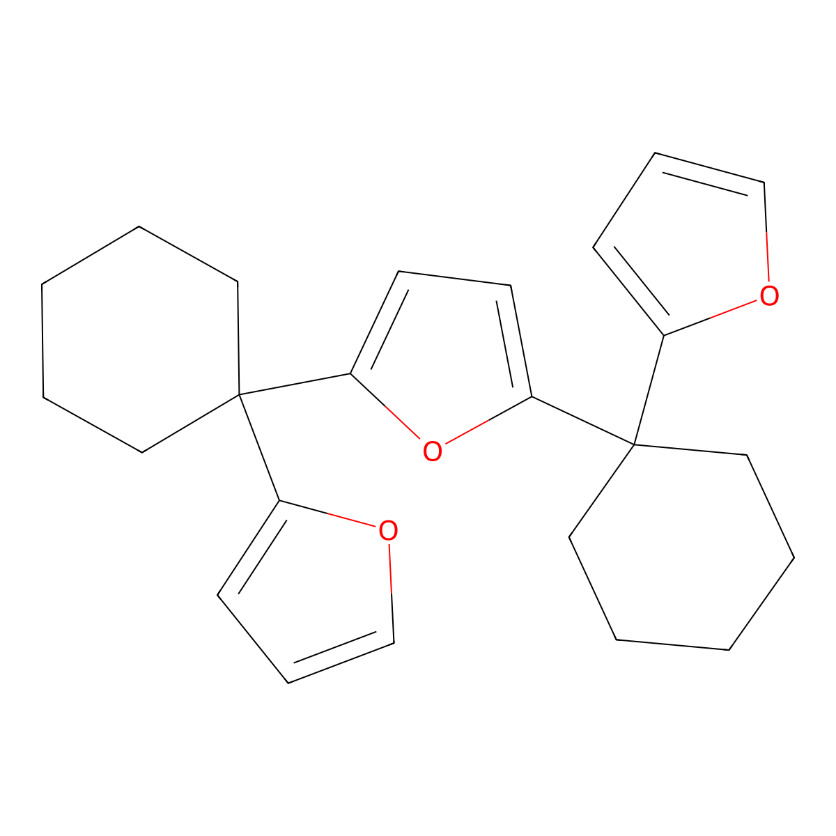 2,5-Bis[1-(furan-2-yl)cyclohexyl]furan molecular structure, CAS 35303-41-4