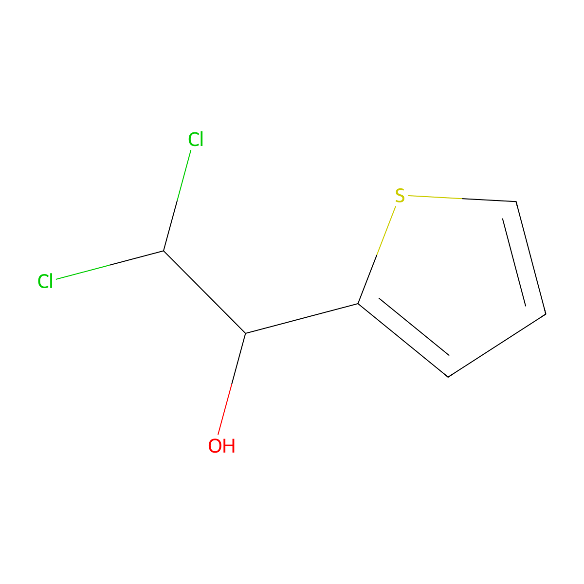 2,2-Dichloro-1-(thiophen-2-yl)ethanol molecular structure, CAS 35304-63-3