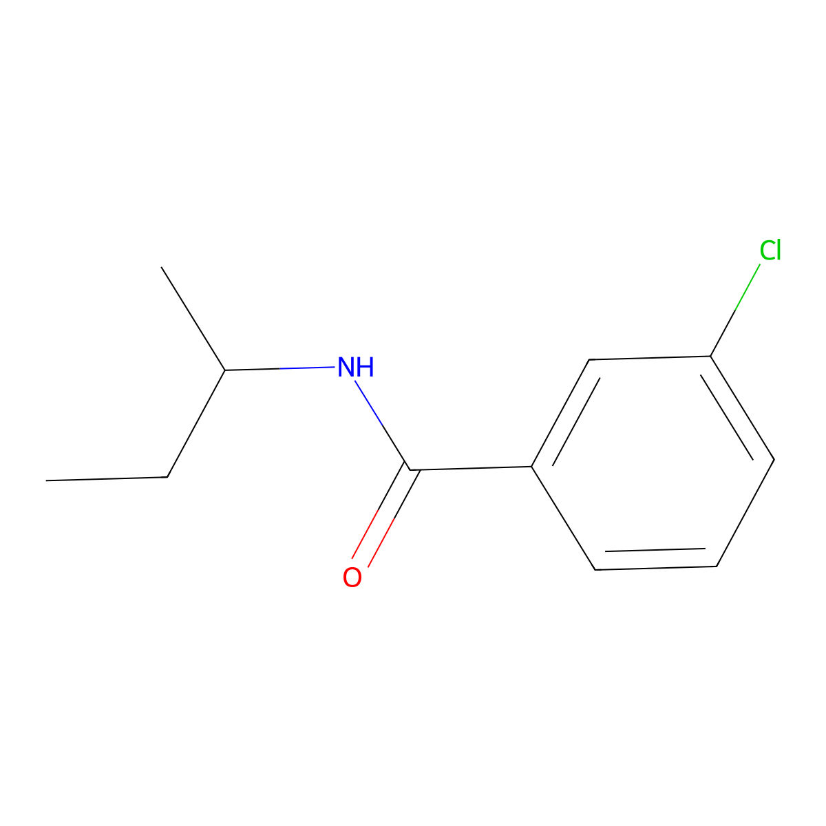 3-Chloro-N-(1-methylpropyl)benzamide molecular structure, CAS 35306-55-9