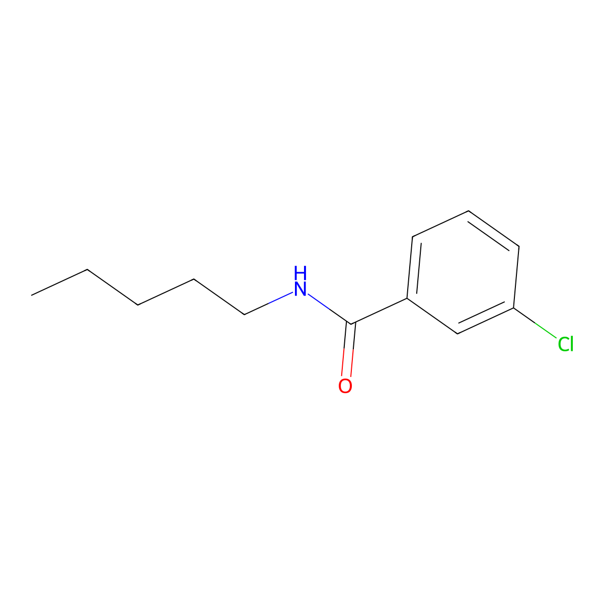 Benzamide, 3-chloro-N-pentyl- molecular structure, CAS 35306-57-1